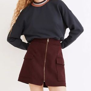 •NWT• Madewell Zip-front mini skirt